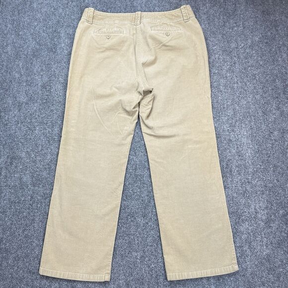 Talbots Corduroy Pants Womens 16 Petite Khaki Straight Leg Stretch Cotton Blend - Picture 3 of 9